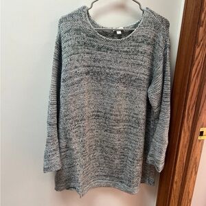 Pure Jill J. Jill Marled Blue Green & Gray Knit Sweater Size L